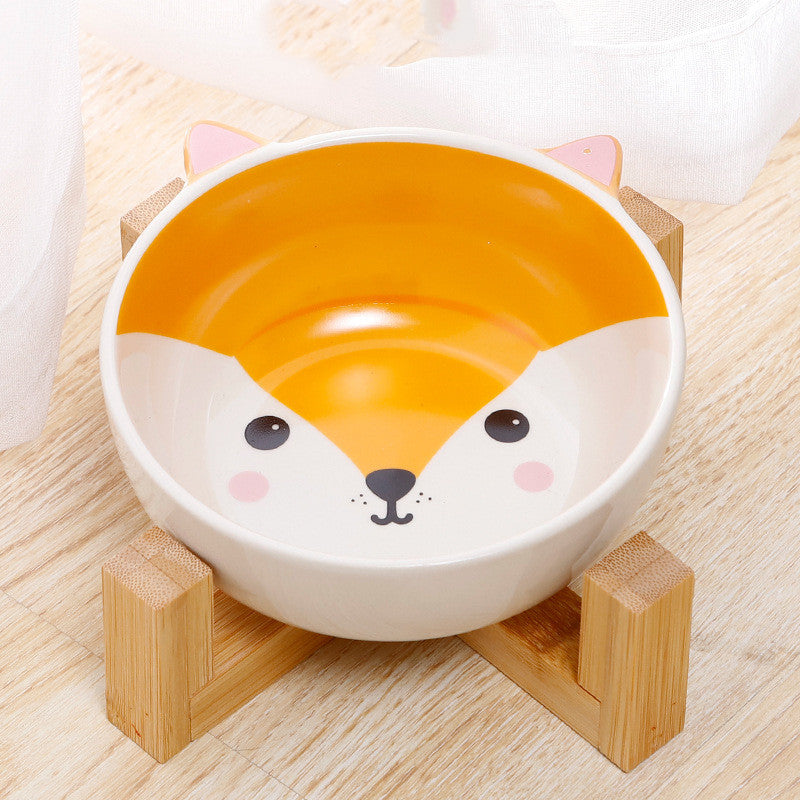 Biaural ceramic pet bowl