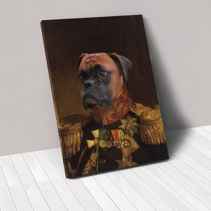 style: Veteran, Size: 30x45cm - Personalized Pet Canvas Portrait Image