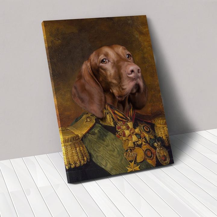 style: Colonel, Size: 20x25cm - Personalized Pet Canvas Portrait Image