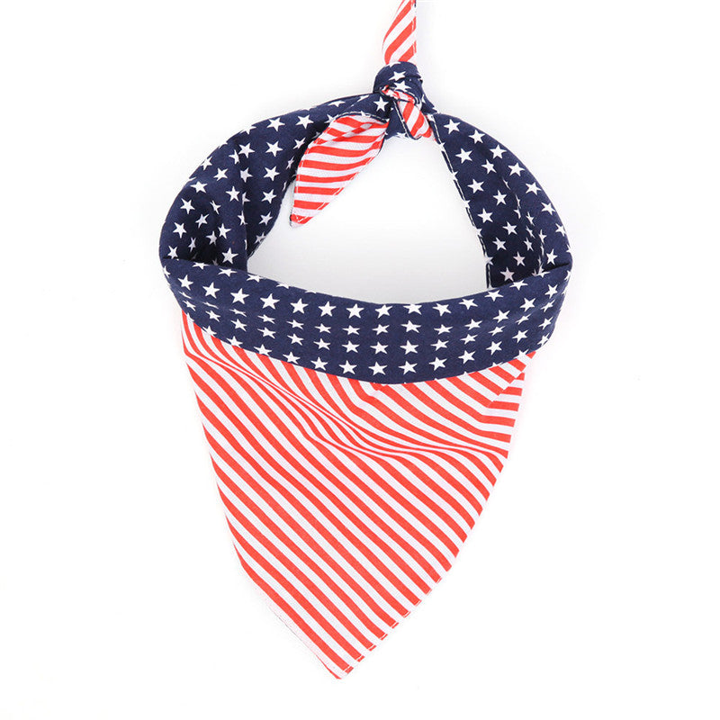 American Flag Pet Triangle Scarf Dog Saliva Towel