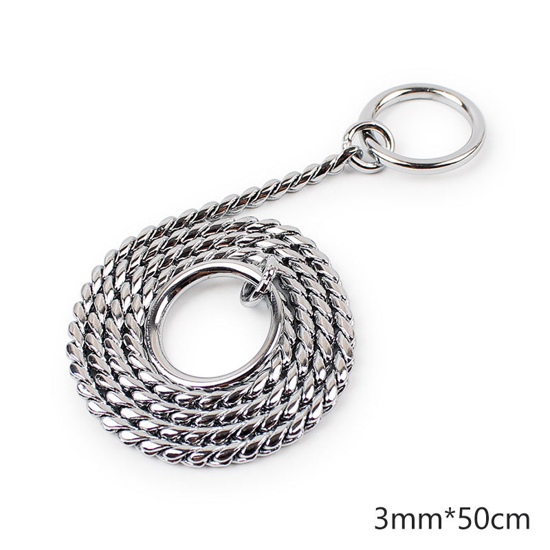 Size: Silver 3mm50cm - Stainless iron pet drawstring