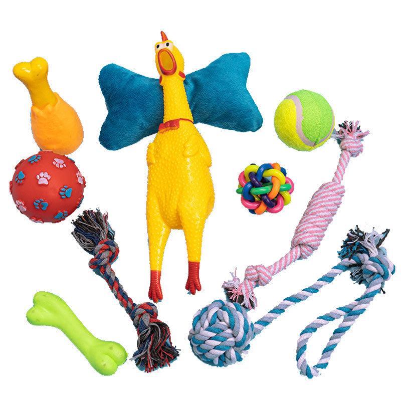 style: Medium Dog - Dog Toy 10-piece Set, Resistant To Biting Teeth