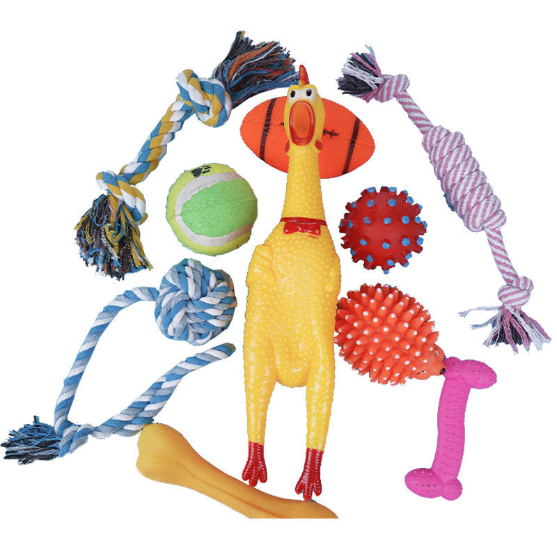 style: Popularity - Dog Toy 10-piece Set, Resistant To Biting Teeth