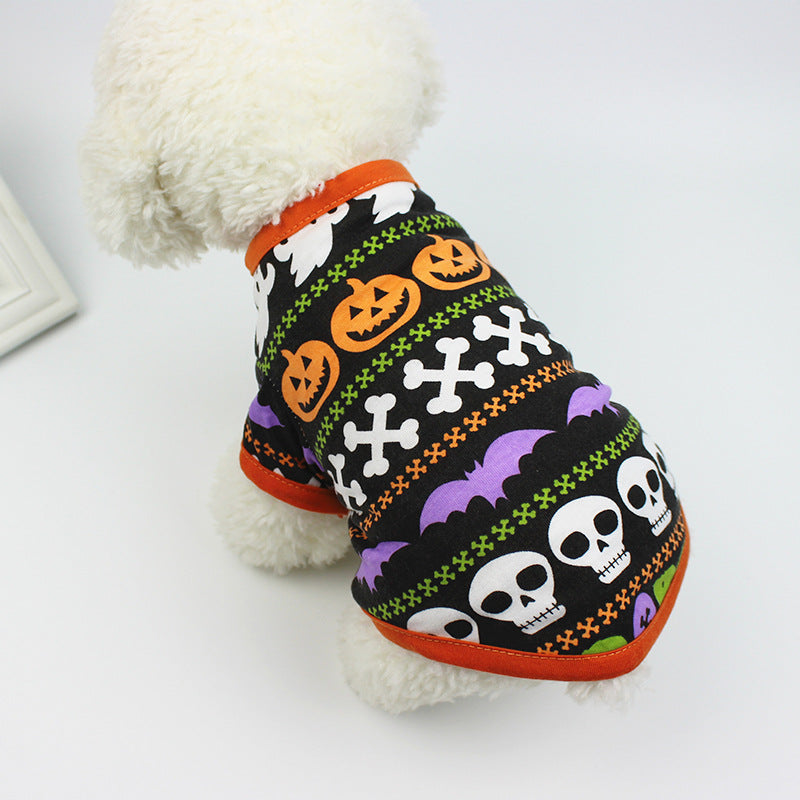 Style: Pumpkin, Size: S - Clothes spring and summer clothing cartoon print T-shirt Teddy pet clothing