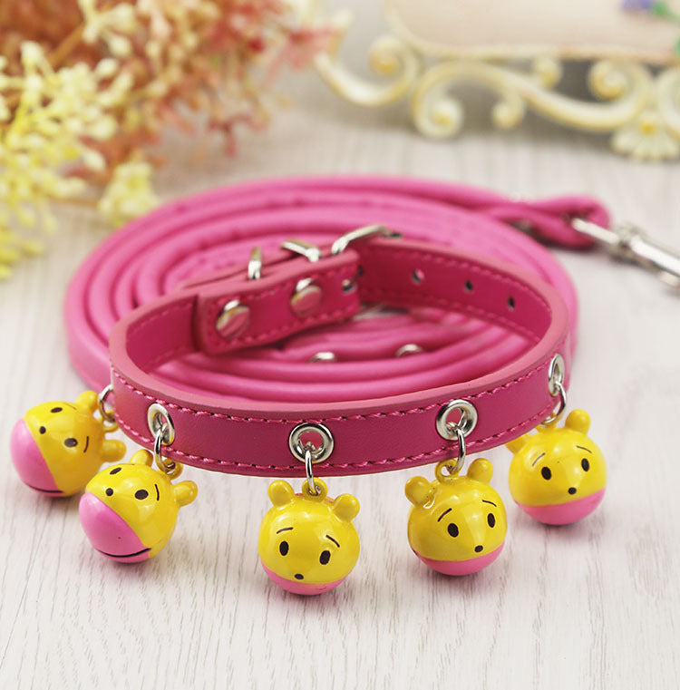 style: Pink yellow, Size: M - Pet collar