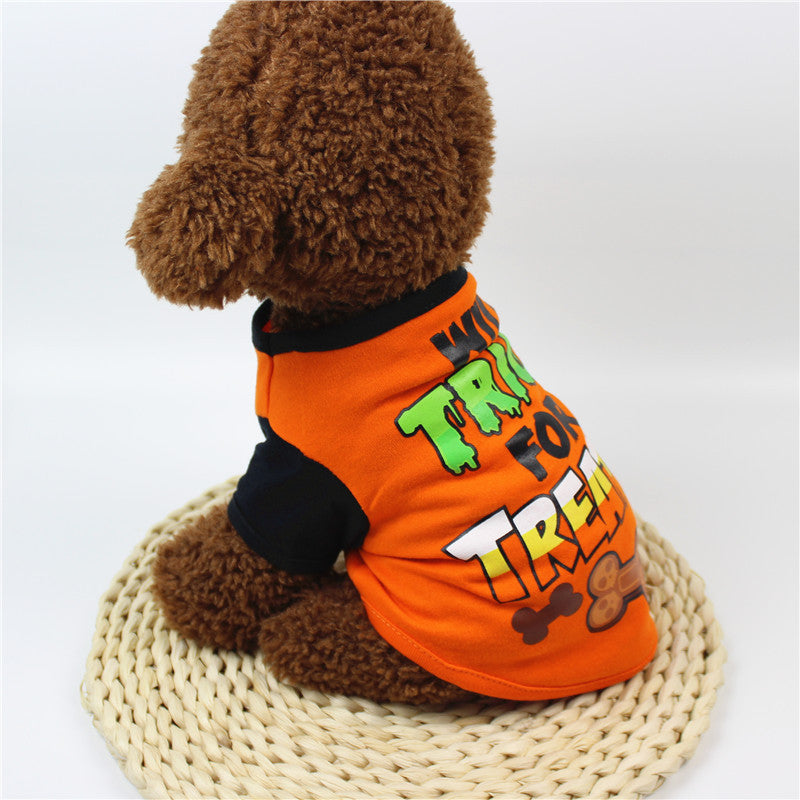 Style: Naughty dog, Size: S - Clothes spring and summer clothing cartoon print T-shirt Teddy pet clothing