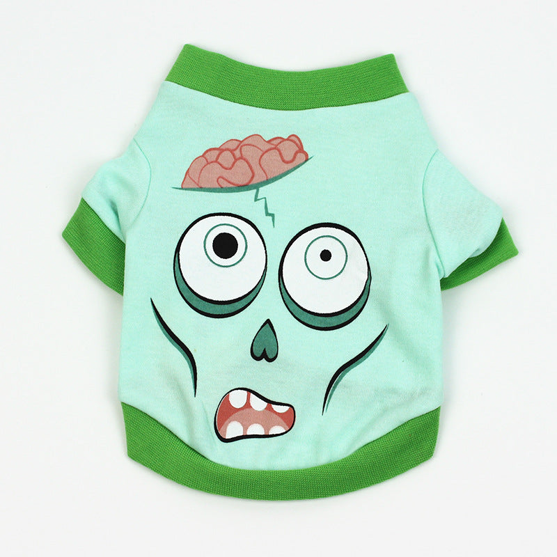 Style: Weird Brain, Size: L - Clothes spring and summer clothing cartoon print T-shirt Teddy pet clothing