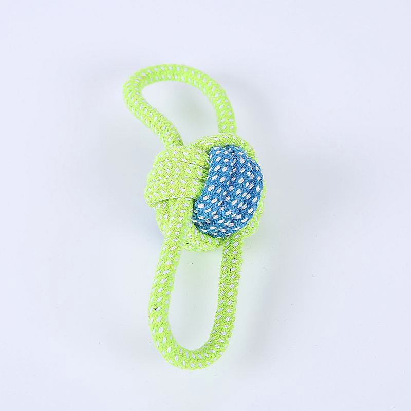 style: Binaural ball - Bite-resistant Cotton Rope Molar Teeth Cleaning Rope Knotting Cat And Dog Toy Set