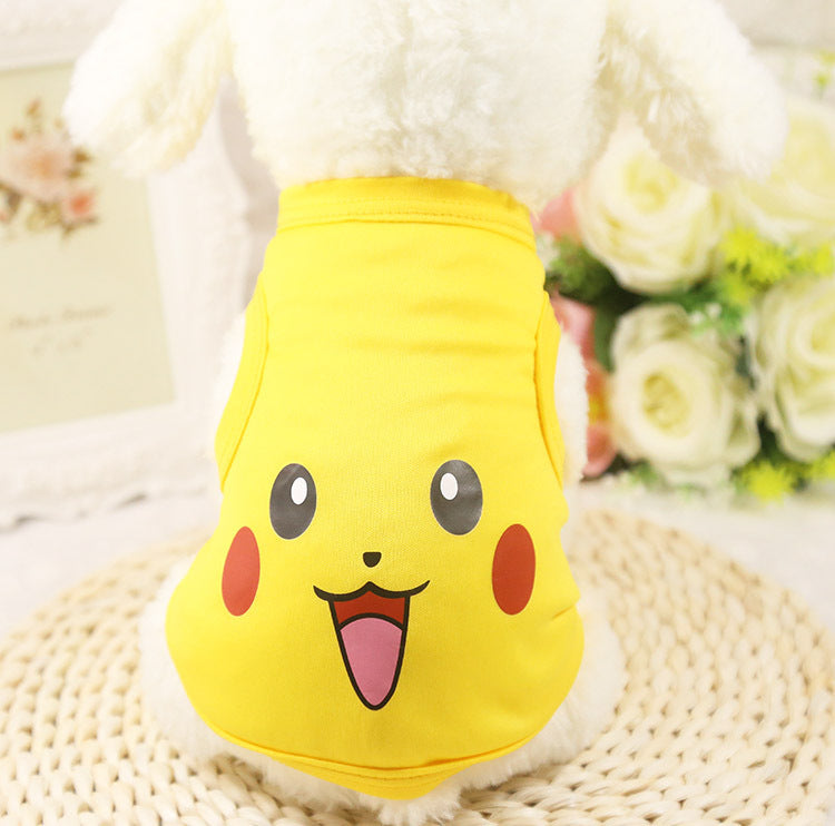 Style: Yellow Picacho, Size: XL - Cute Pet Vest Clothing Small Puppy Costume Summer Apparel