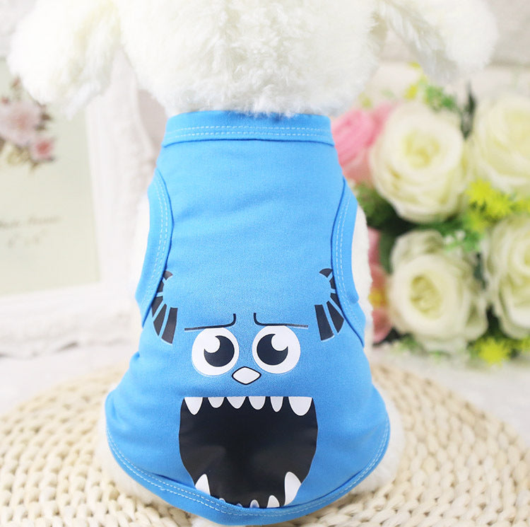 Style: Blue hair, Size: XS - Cute Pet Vest Clothing Small Puppy Costume Summer Apparel