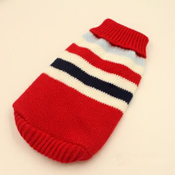 style: Red stripe, Size: 6 - Manufacturers selling dog clothes pet dogsweater sweater knitted winter clothes Teddy Bichon puppy