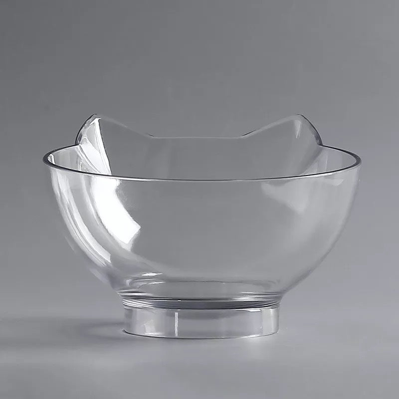 style: Single transparent bowl - Cat Double Bowl Cat Food Bowl Protects Cervical Vertebra