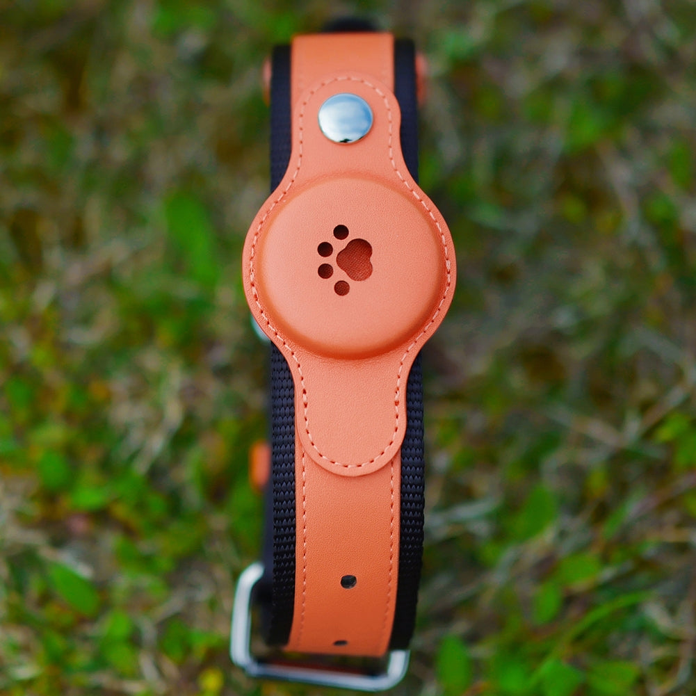 Pets Anti-Lost Collar Locator Set Compatible for iOS System Breathable Battery-Powered Find Device Orange