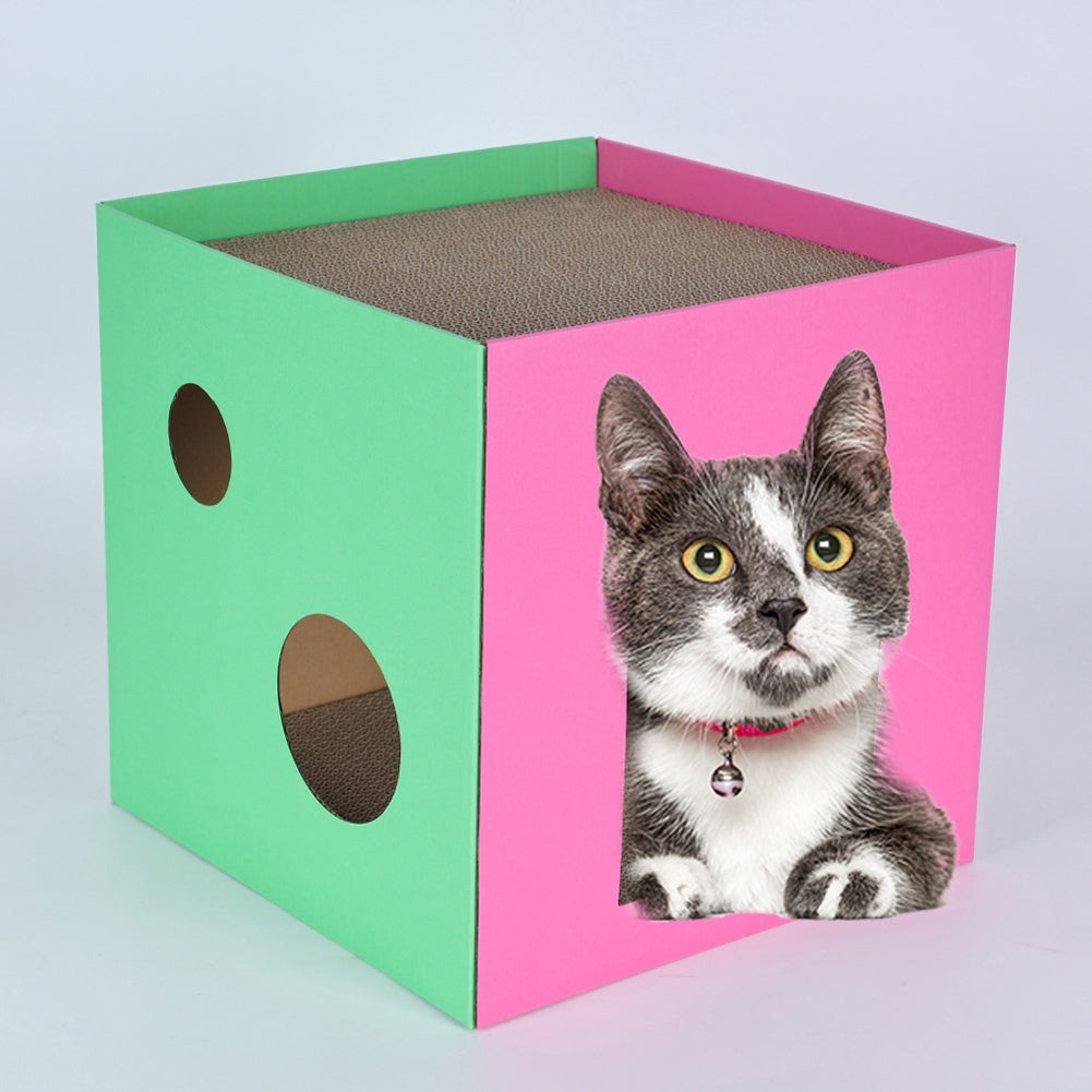 Pet House Cat Scratch Board Wear-resistant Anti-scratch Corrugated Paper Cat Scratcher Toys Pet Supplies Black and white