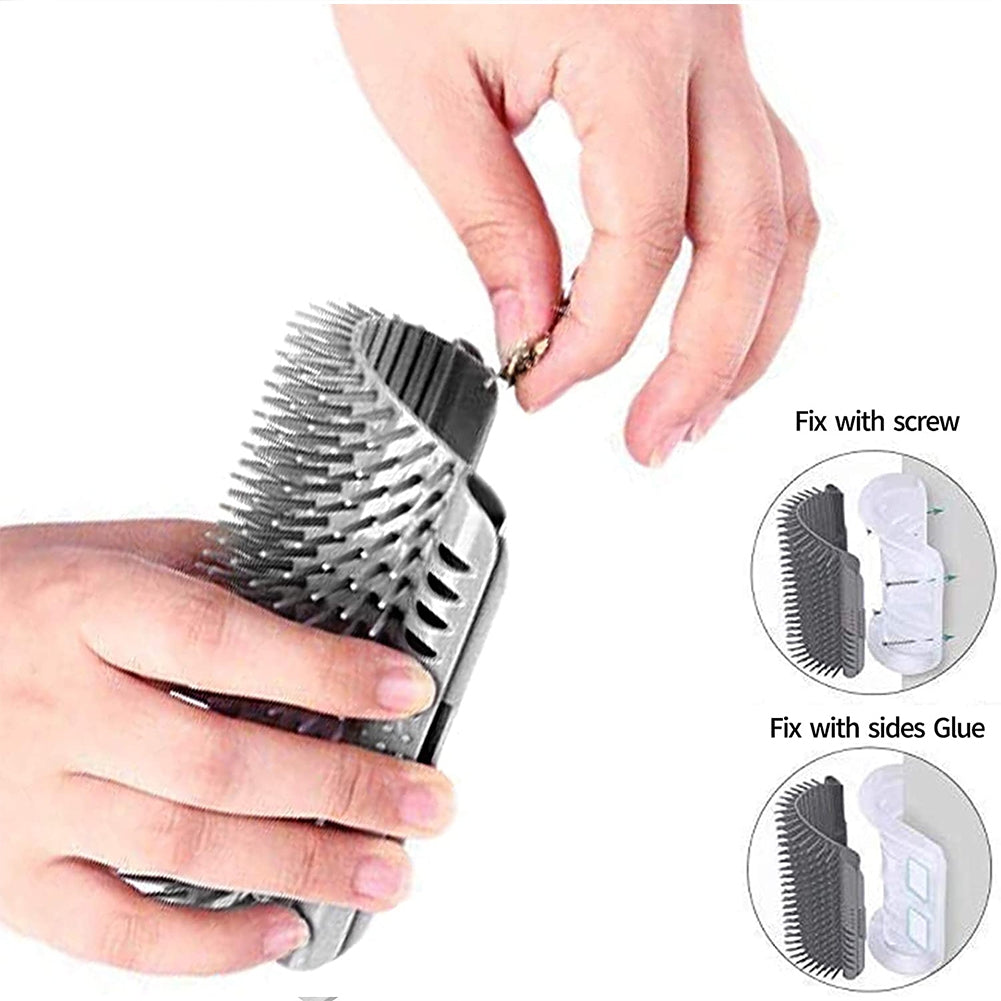 Cat Massage Brush Comb Removable Washable Wall Corner Self Groomer Cat Itching Device Pet Supplies grey_13x8x4.5