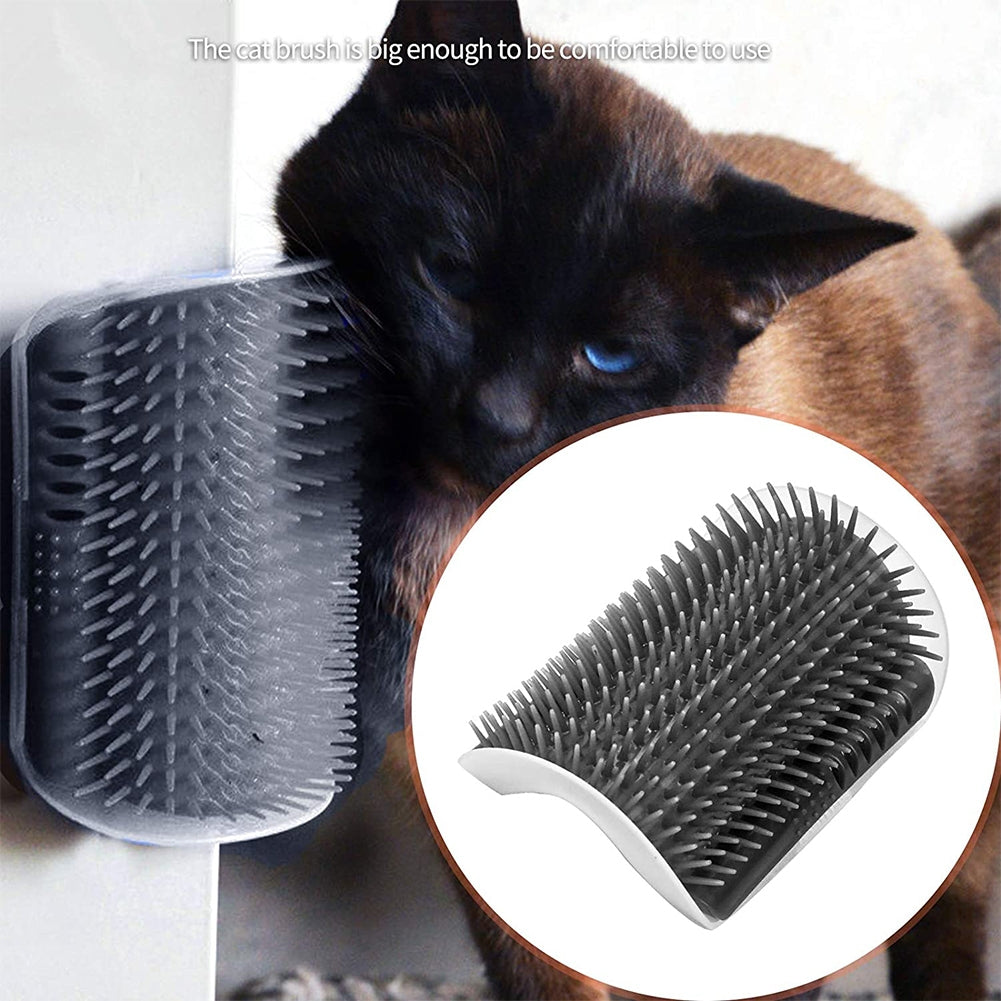 Cat Massage Brush Comb Removable Washable Wall Corner Self Groomer Cat Itching Device Pet Supplies grey_13x8x4.5