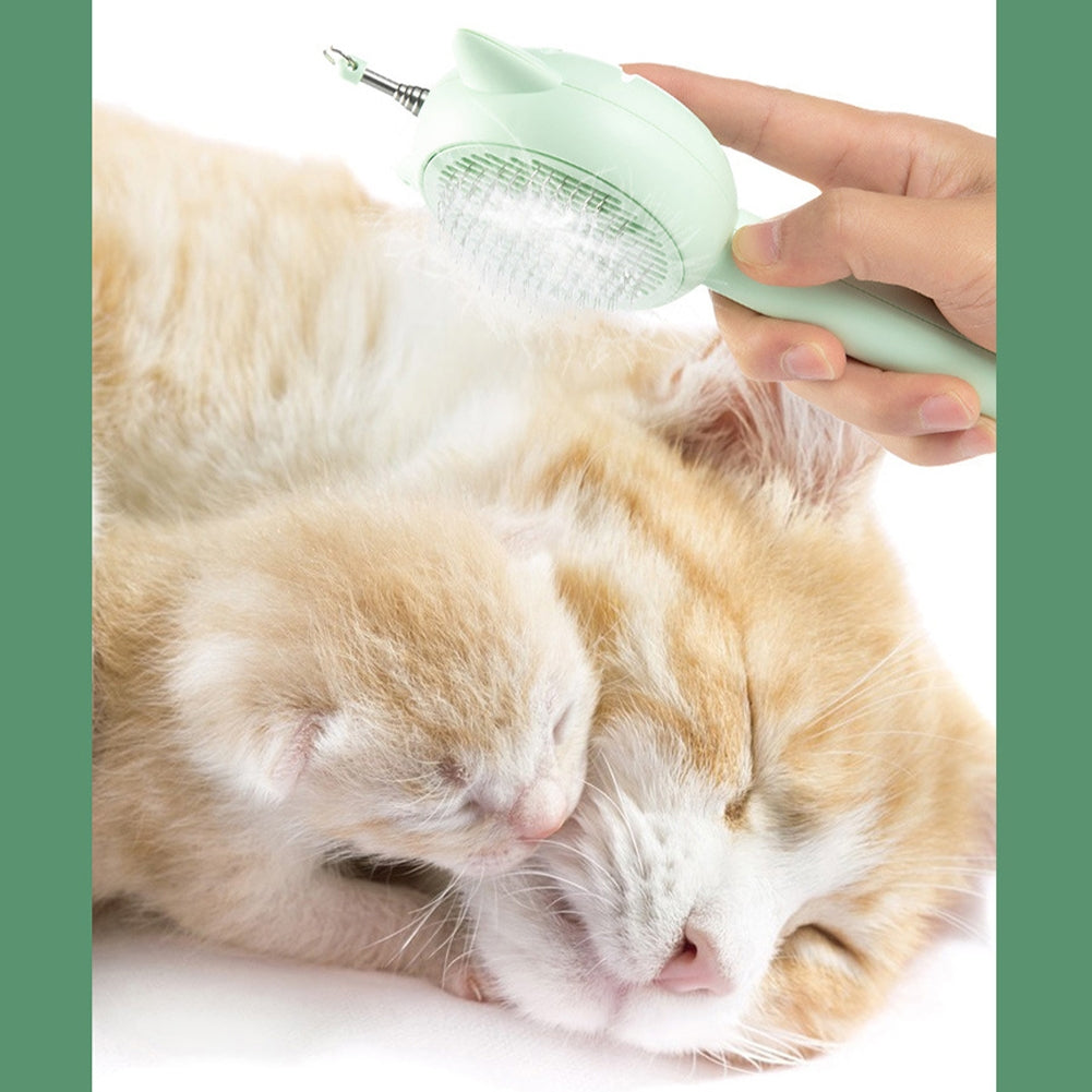 Pet Cat Grooming Comb Multifunctional Hair Remover Brushes Cat Teaser Stick Kitten Grooming Supplies green without Teaser Stick