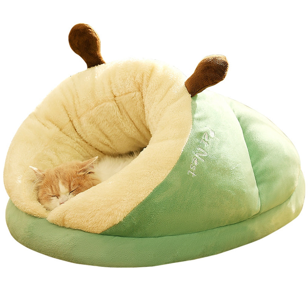 Winter Warm Plush Cozy Nest Slippers Shape Thickened Sleeping Cushion Mat For Small Medium Cats Dogs Avocado Green S [40 x 30 x 25cm]