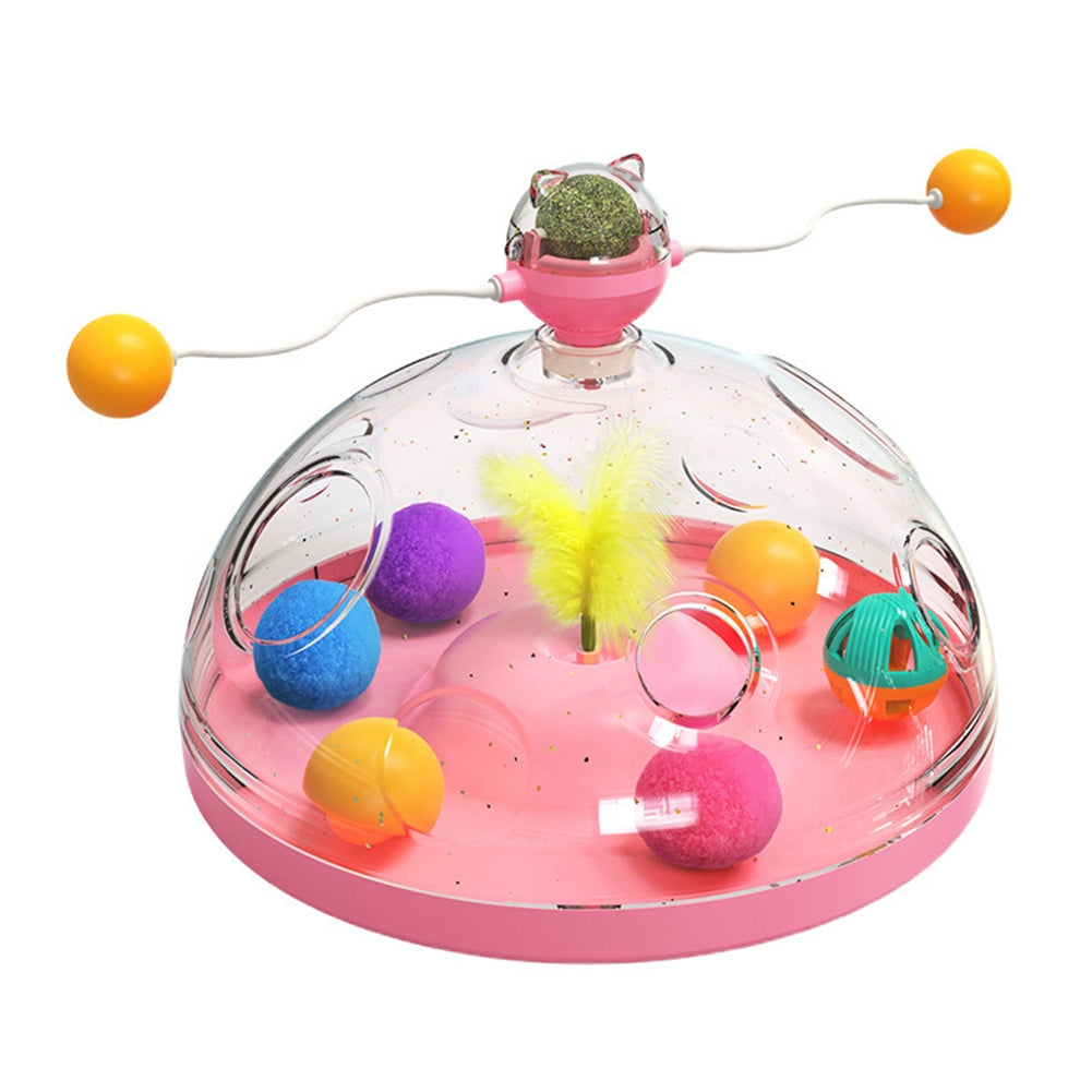 Pet Cat Rotating Windmill Toys With Ball Scratch-resistant Interactive Turntable Pet Educational Toys green