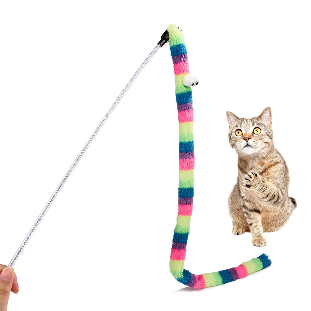 Cat Teaser Stick Teaser Wand Relieve Boredom Funny Cat Interactive Toy Pet Supplies colorful