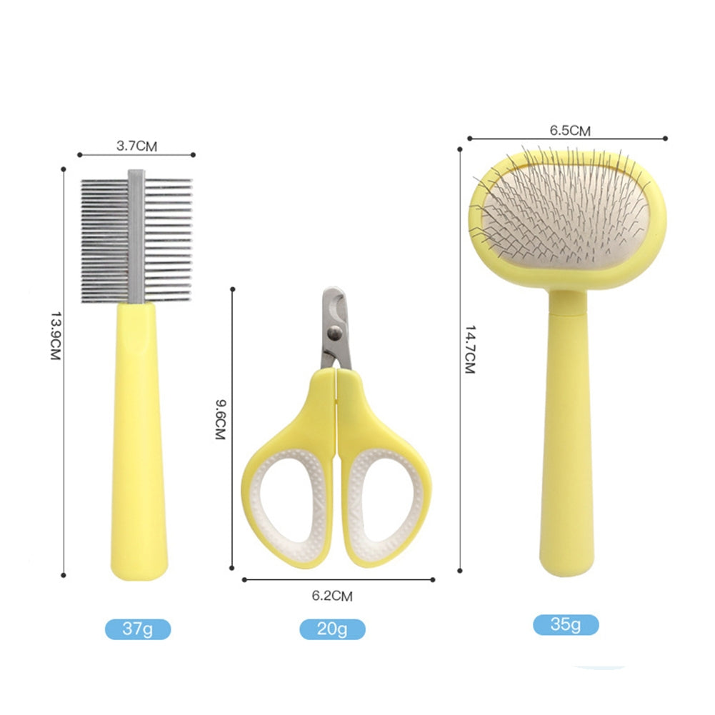 Pet Cats Dogs Mini Comb Set With Nail Scissors Hair Removal Brush Grooming Tool Pet Supplies For Shedding