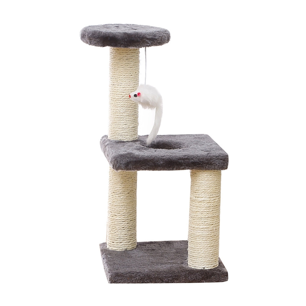 Cat Tree Cat Tower Three-column Three-layer Square Cat Climbing Platform Jumping Toy 20x20x40cm Grey