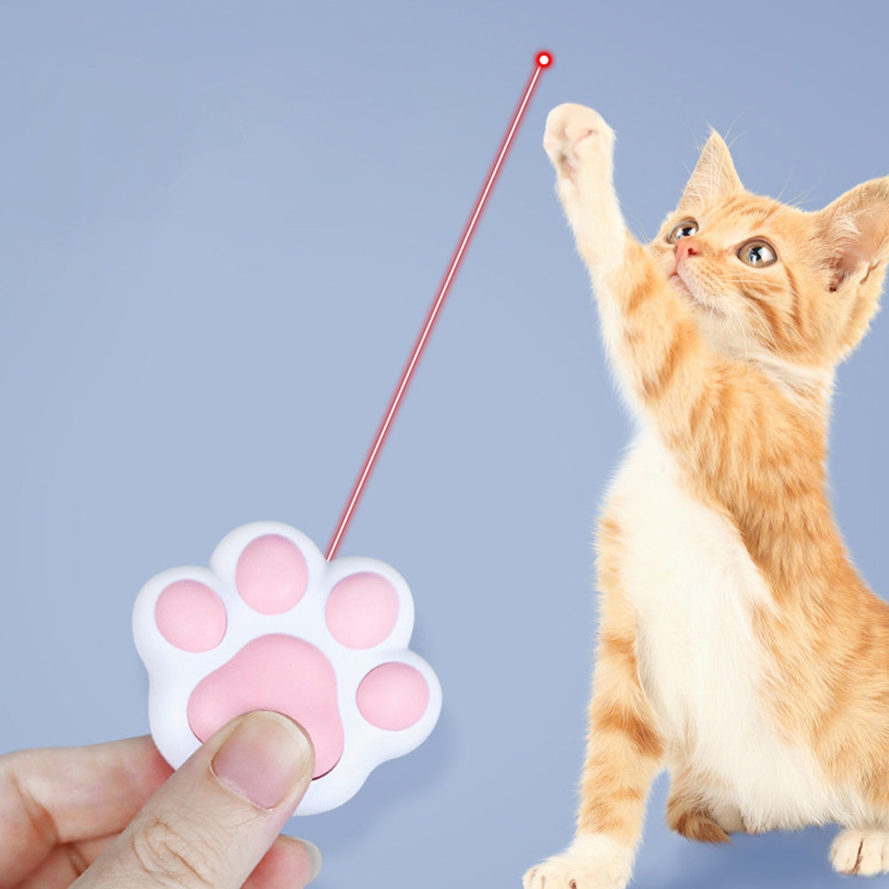 4-in-1 Pet Cats Infrared Teaser Toys Multifunctional Rechargeable Various Patterns Iq Training Toy pink on white background