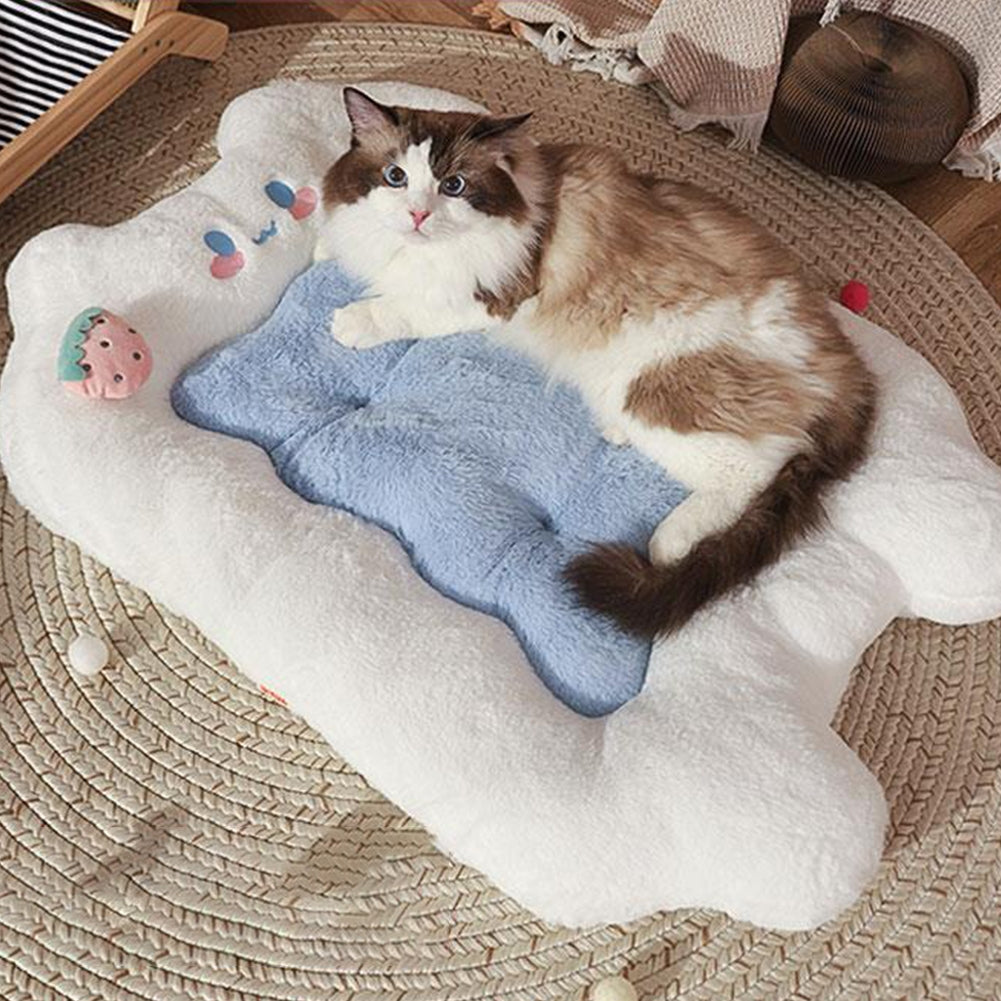 Pet Warm Sleeping Pad Floor Mat Soft Comfortable Breathable Bed with Pillow Pet Supplies for Dogs Cats Cat Medium