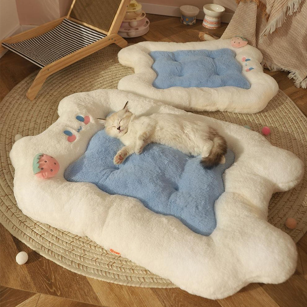 Pet Warm Sleeping Pad Floor Mat Soft Comfortable Breathable Bed with Pillow Pet Supplies for Dogs Cats Cat Medium