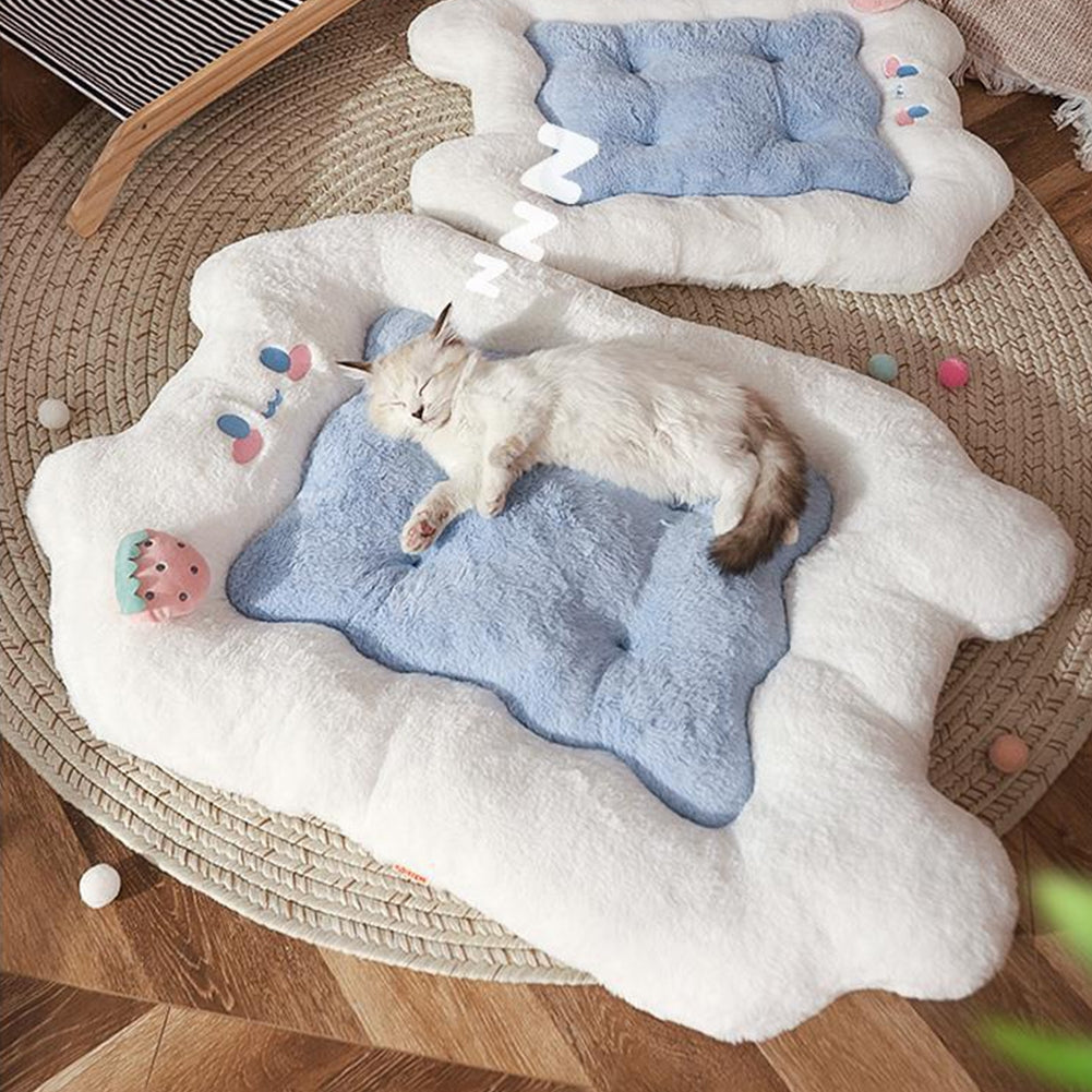 Pet Warm Sleeping Pad Floor Mat Soft Comfortable Breathable Bed with Pillow Pet Supplies for Dogs Cats Cat Medium