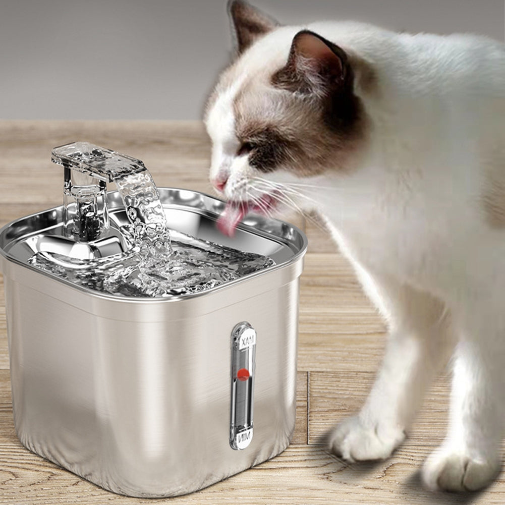 Pet Drinking Fountain 3 Levels Adjustable Constant Temperature Stainless Steel Pet Water Dispenser UK Plug