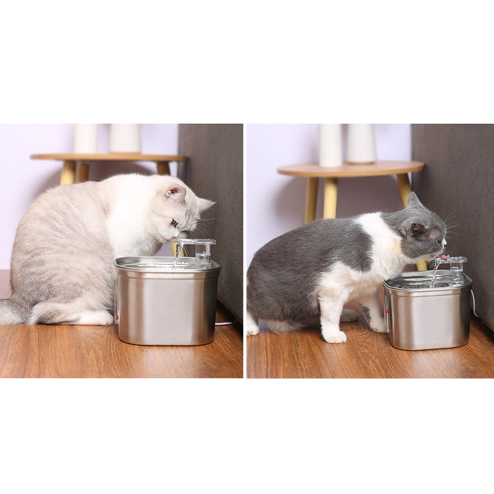 Pet Drinking Fountain 3 Levels Adjustable Constant Temperature Stainless Steel Pet Water Dispenser UK Plug