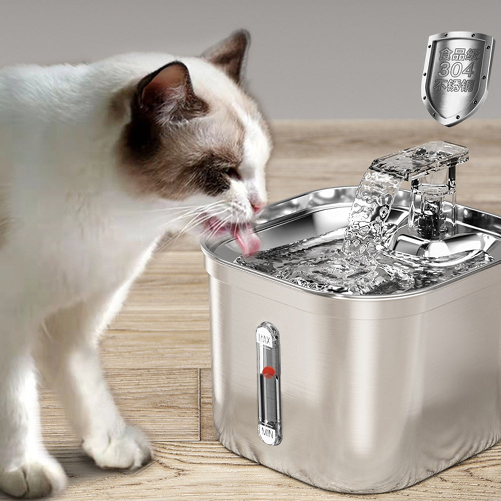 Pet Drinking Fountain 3 Levels Adjustable Constant Temperature Stainless Steel Pet Water Dispenser UK Plug