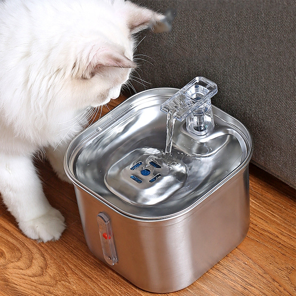 Pet Drinking Fountain 3 Levels Adjustable Constant Temperature Stainless Steel Pet Water Dispenser UK Plug