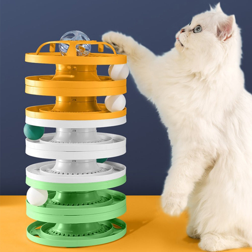 Cat Diy Turntable Ball Bite-resistant Scratch-resistant Funny Teaser Stick Boredom Toys Pet Supplies yellow universal