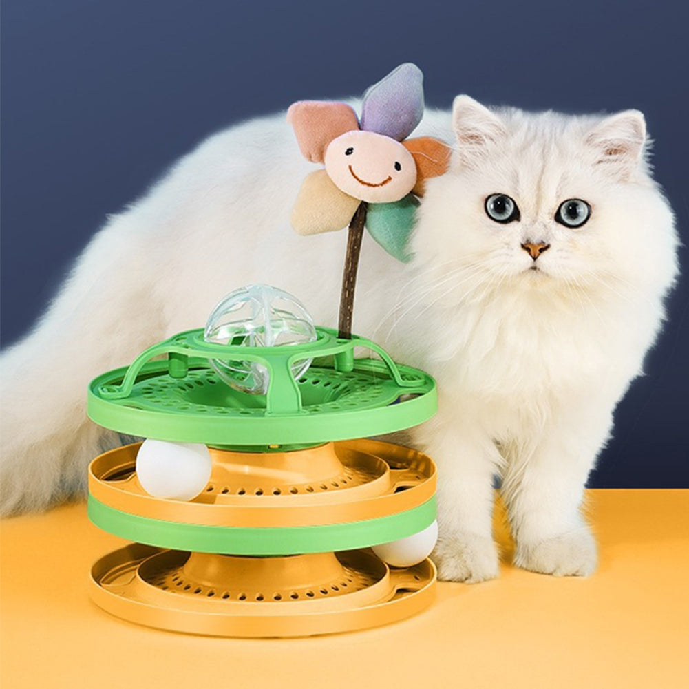 Cat Diy Turntable Ball Bite-resistant Scratch-resistant Funny Teaser Stick Boredom Toys Pet Supplies green universal