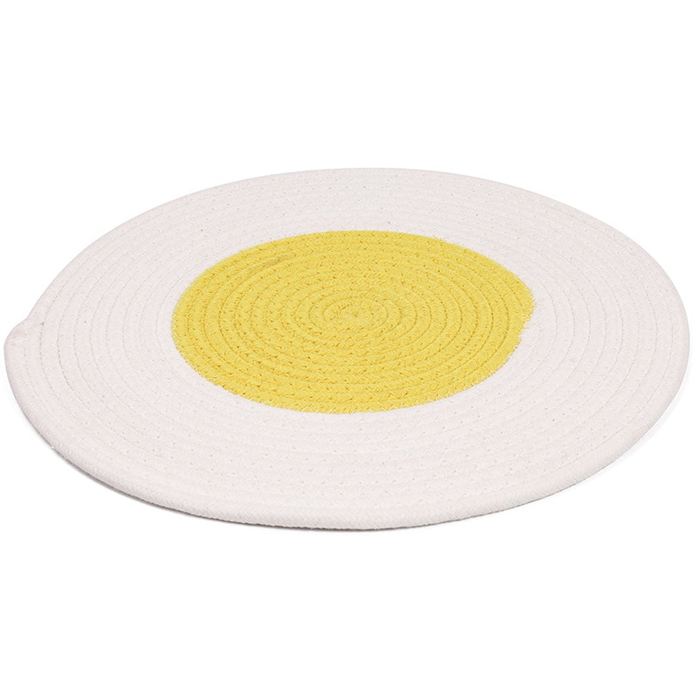 Pet Cat Round Scraper Mat Scratch-resistant Scratch Board Sleeping Blanket Sofa Furniture Protector yellow