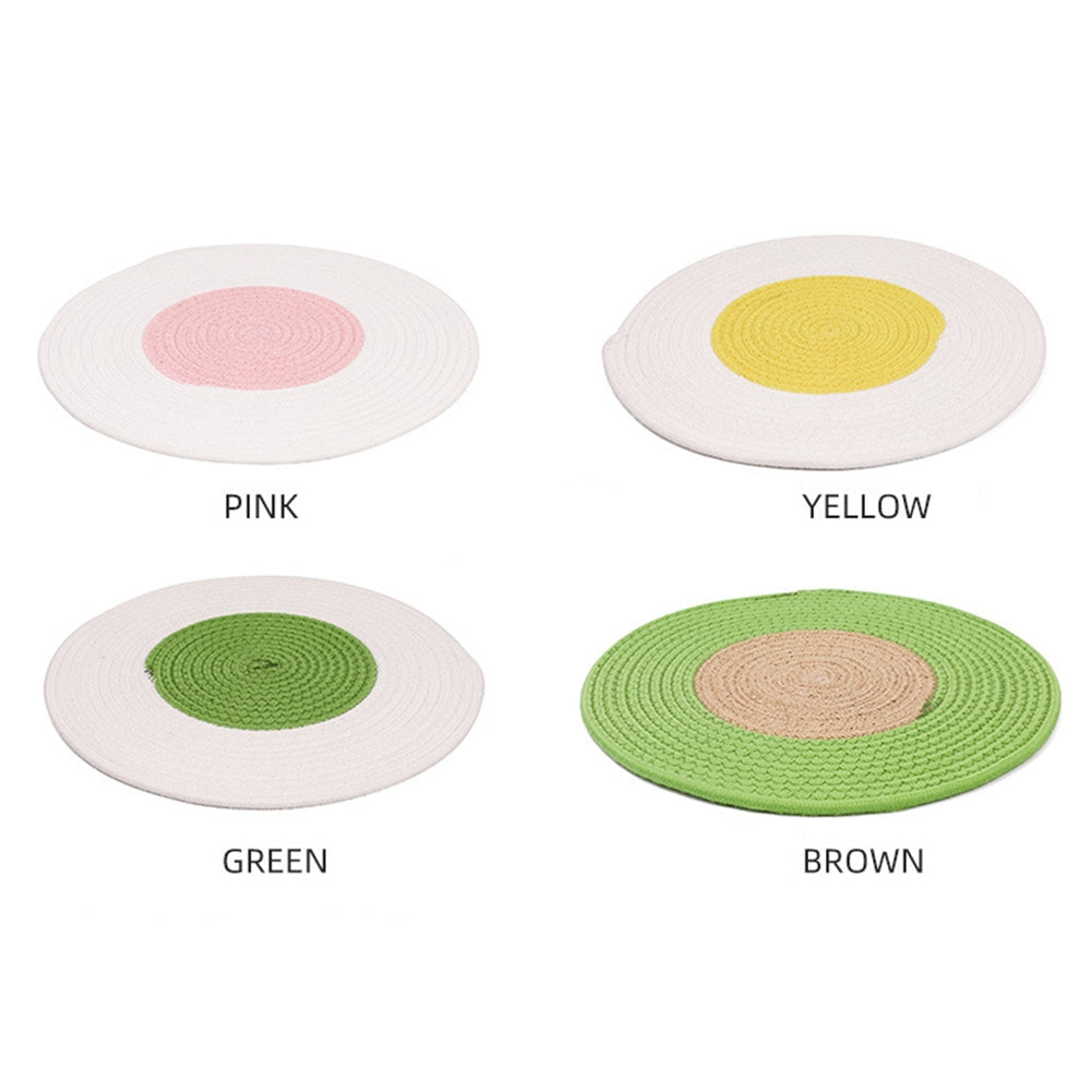 Pet Cat Round Scraper Mat Scratch-resistant Scratch Board Sleeping Blanket Sofa Furniture Protector yellow