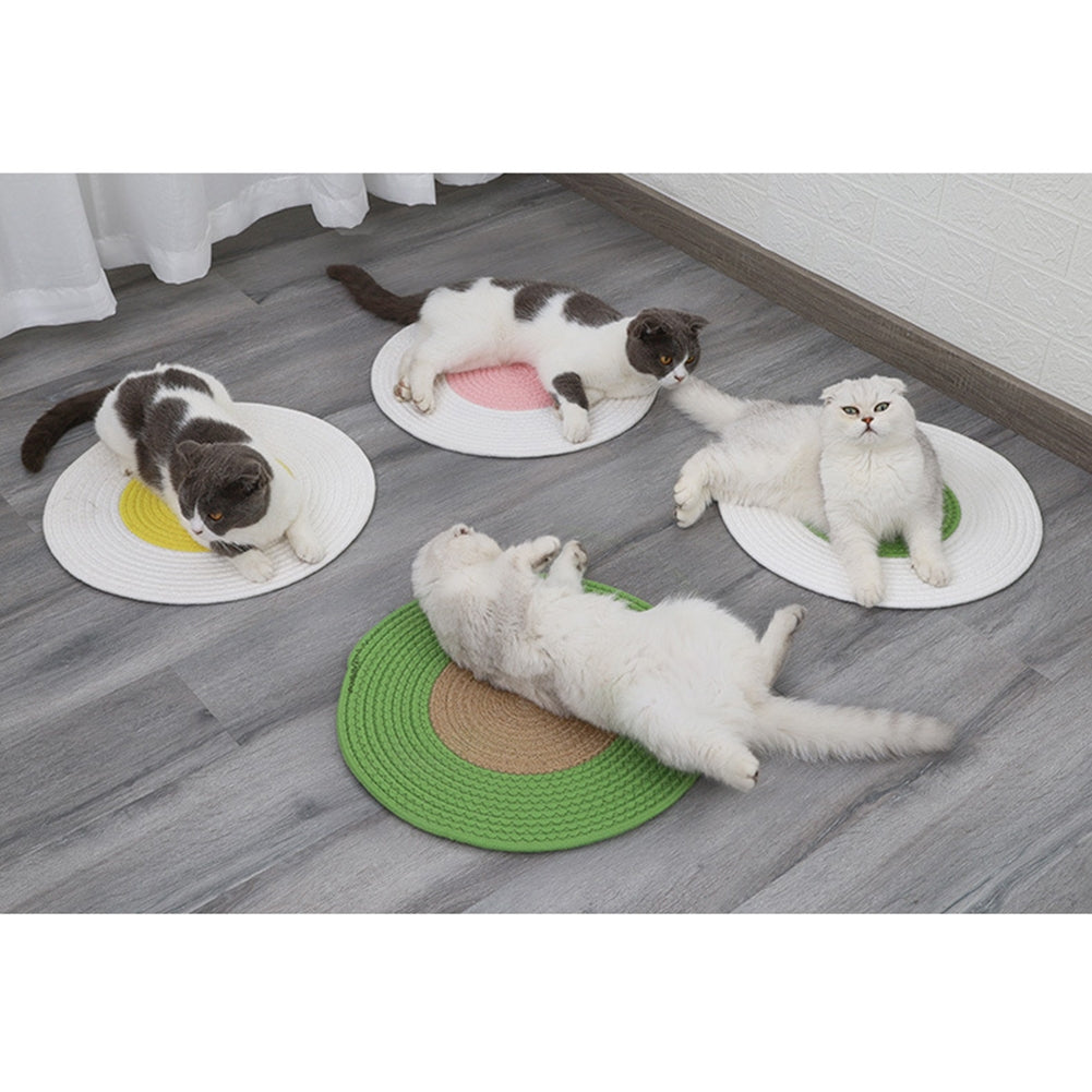 Pet Cat Round Scraper Mat Scratch-resistant Scratch Board Sleeping Blanket Sofa Furniture Protector green