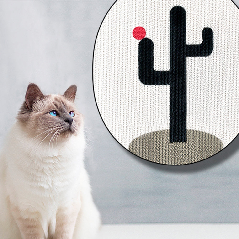 Cat Cactus Pattern Scratching Board Wear-resistant Cat Scratcher Furniture Protector Pet Supplies white cactus