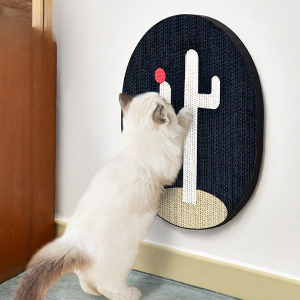 Cat Cactus Pattern Scratching Board Wear-resistant Cat Scratcher Furniture Protector Pet Supplies white cactus