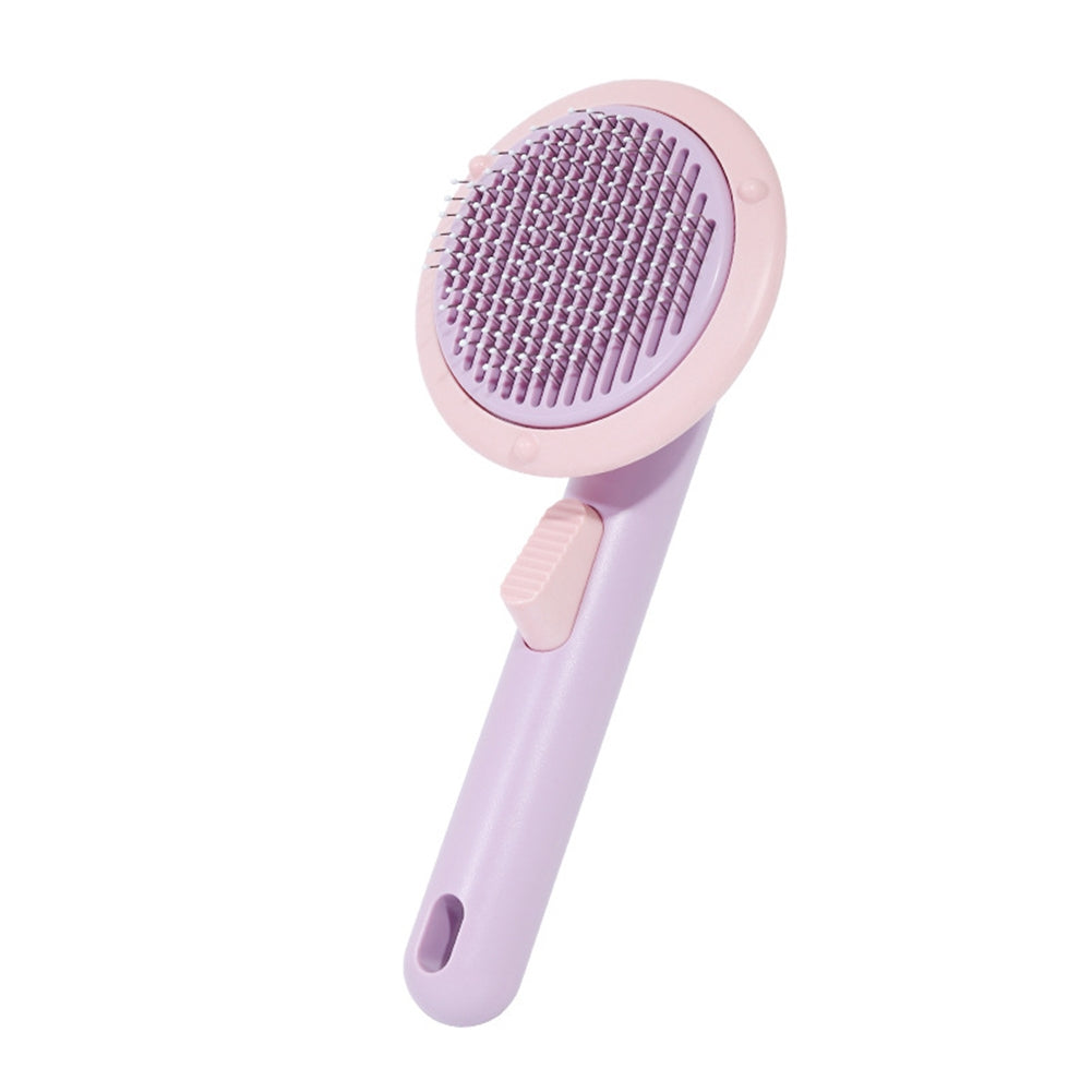 Pet Grooming Brush Hair Removal Comb Shedding Brush Self-cleaning Needle Comb Massage Tool Pets Supplies purple pink