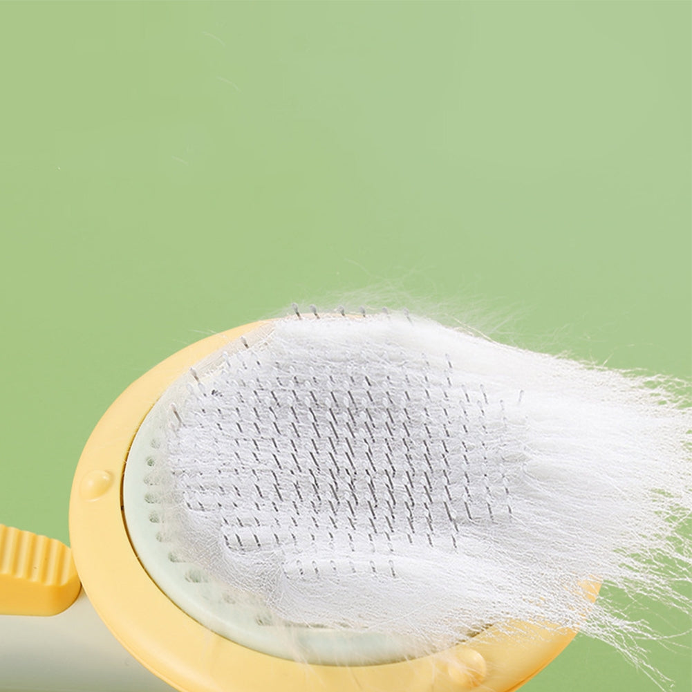 Pet Grooming Brush Hair Removal Comb Shedding Brush Self-cleaning Needle Comb Massage Tool Pets Supplies gray white