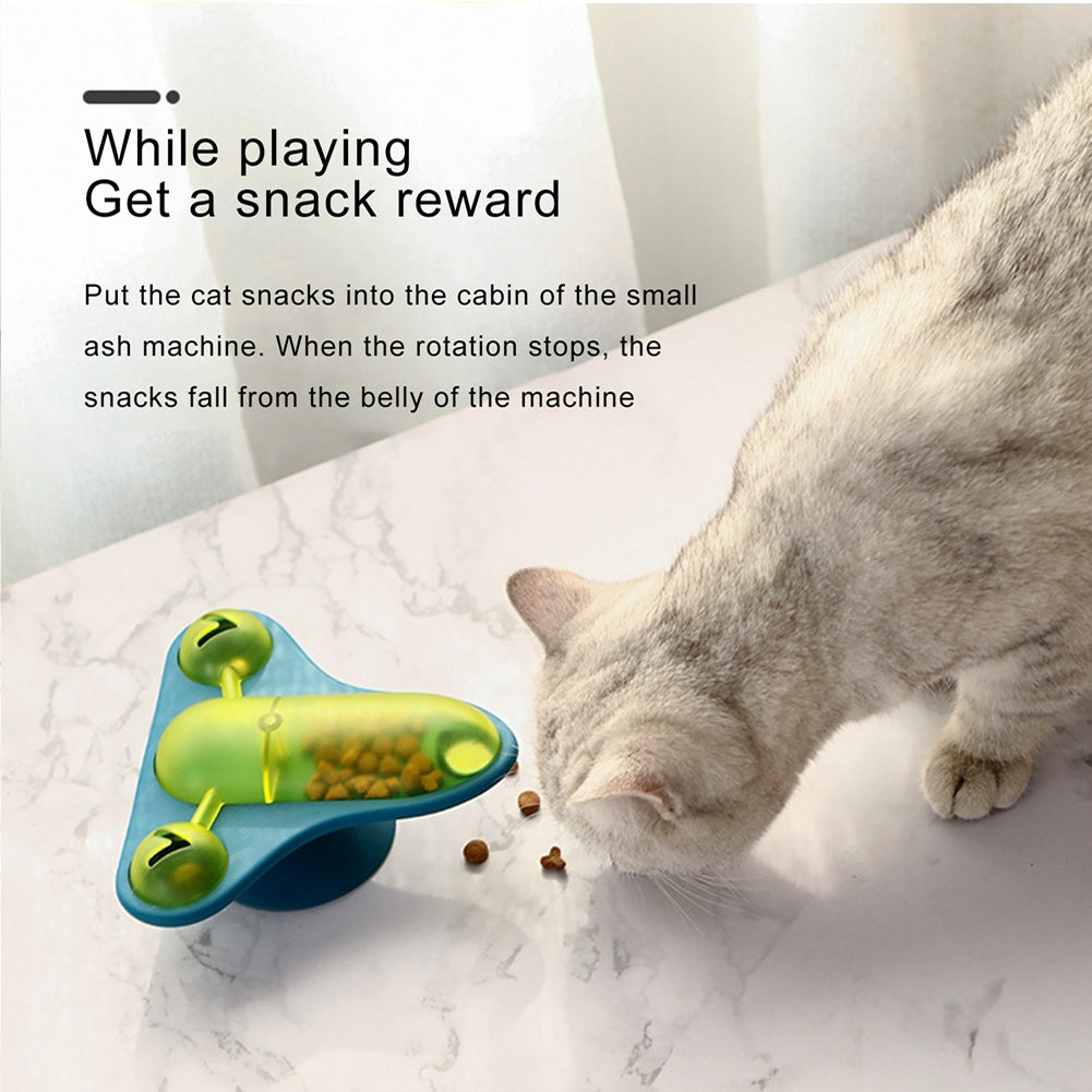 Automatic Rotating Plane Funny Cat Toy Leaking Food Cat Interactive Toy Puzzle Exercise Toys green