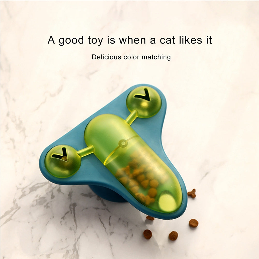 Automatic Rotating Plane Funny Cat Toy Leaking Food Cat Interactive Toy Puzzle Exercise Toys green