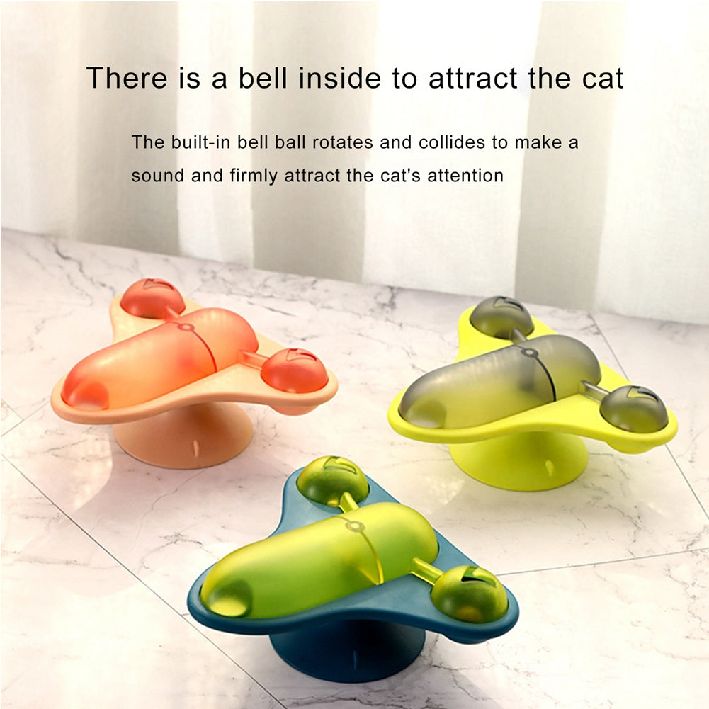 Automatic Rotating Plane Funny Cat Toy Leaking Food Cat Interactive Toy Puzzle Exercise Toys green