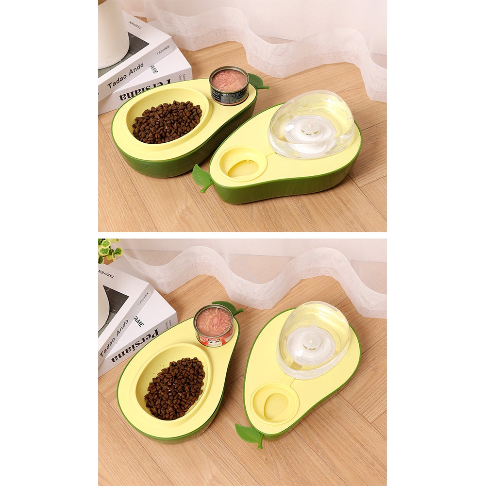 Pet Water Dispenser Feeder Cartoon Avocado Shape Multifunctional Anti-choking Pet Food Bowl For Small Medium Dogs Cats Water Dispenser