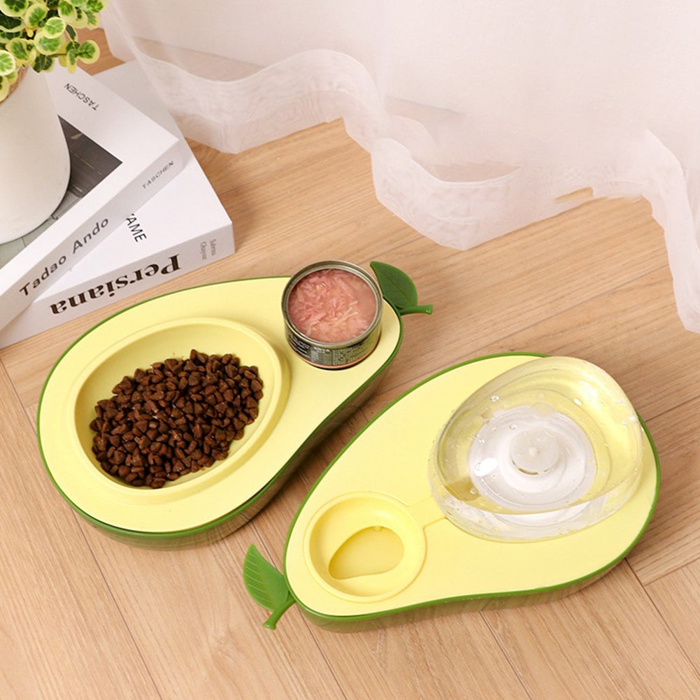 Pet Water Dispenser Feeder Cartoon Avocado Shape Multifunctional Anti-choking Pet Food Bowl For Small Medium Dogs Cats Water Dispenser