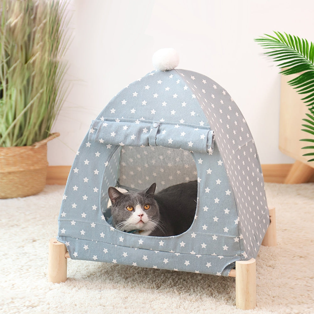 Cat Dog Kennel Pet Camp Bed Small Tent Summer Breathable Removable Washable Cat Mat House Pets Supplies tent camp bed