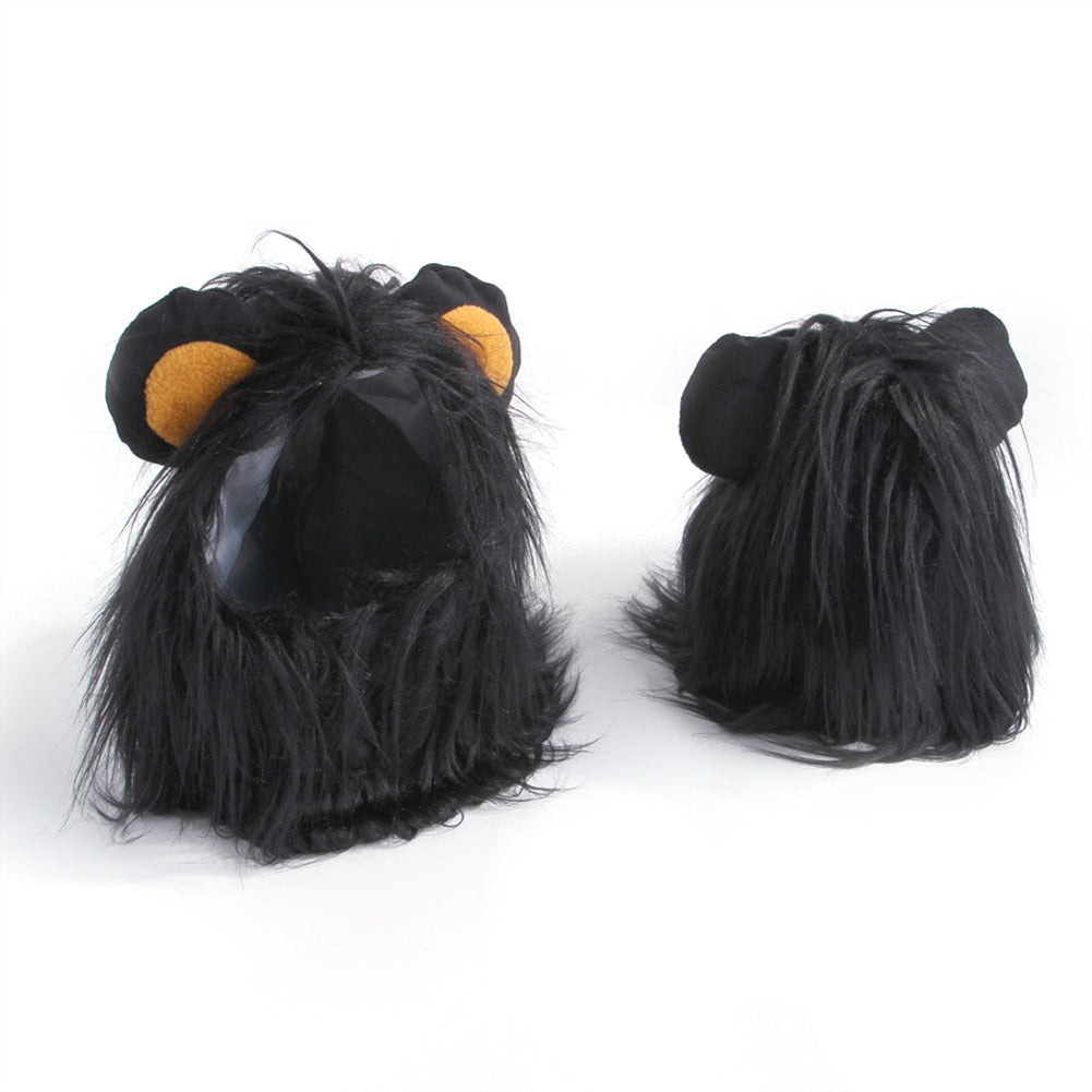 Polyester  Headgear Wig Hat Dog Cat Lion Shape Costume Pet Supplies M